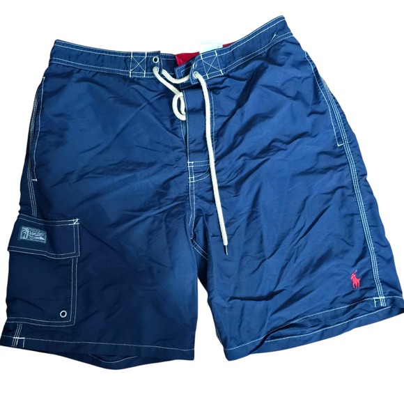 Polo Ralph Lauren Other - Polo‎ Ralph Lauren Navy Blue Cargo Pocket Swim Trunks Men's Medium